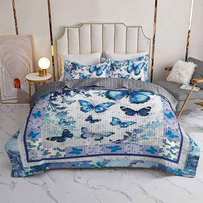 Shineful All Season Quilt 3-teiliges Set Butterfly Elegance Quilt 