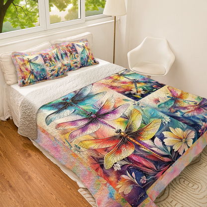 Shineful All Season Quilt 3-Piece Set - Enchanted Dragonfly Wings