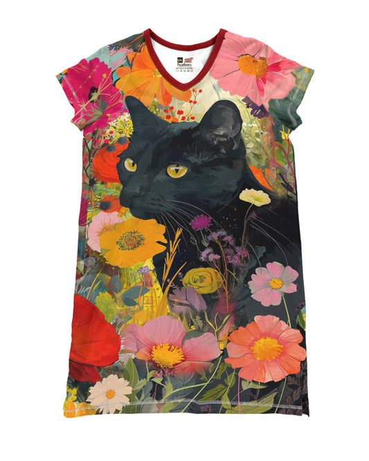 Cat Shineful® V-Neck Nightshirts In Garden Nl09 Nightshirt