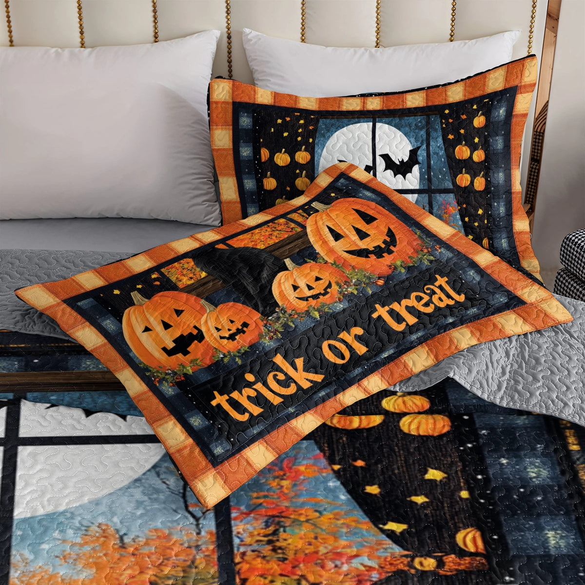 Shineful All Season Quilt 3-Piece Set Halloween Midnight Mischief