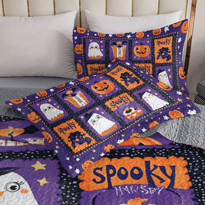 Shineful All Season Quilt 3-Piece Set  Halloween Spooky Snuggles