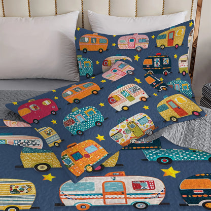 Shineful All Season Quilt 3-Piece Set Retro Camper