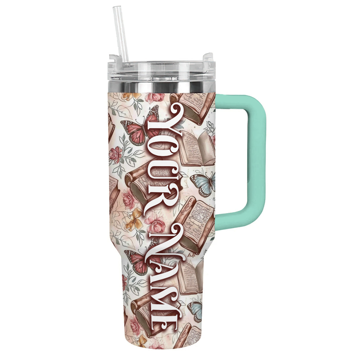 Reading Shineful™ Tumbler Book Pattern Nl09 Turquoise Blue 40Oz