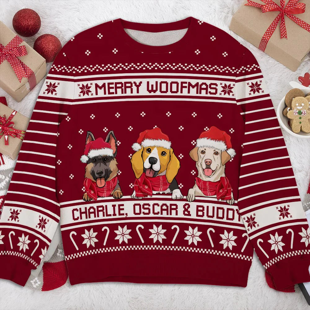 Merry Woofmas - Personalized Custom All-Over-Print Sweatshirt