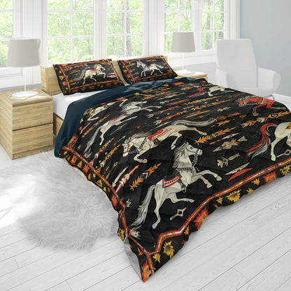 Shineful All Season Quilt 3-Piece Set Horse Wild West