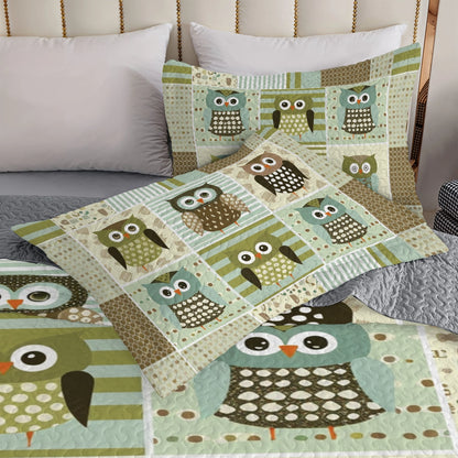 Shineful All Season Quilt 3-Piece Set Serene Owl