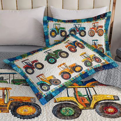 Ensemble de courtepointe toutes saisons Shineful 3 pièces Farm Country Tractors