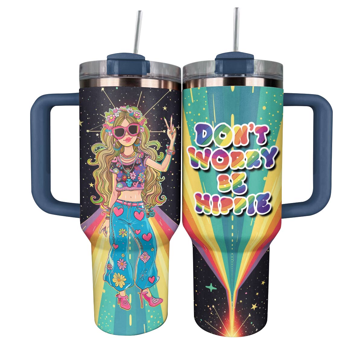 Shineful Tumbler Don't Worry Be Hippie