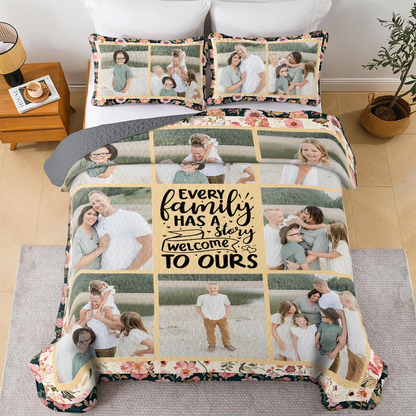 Shineful All Season Quilt 3-Piece Set Personalized Family Story