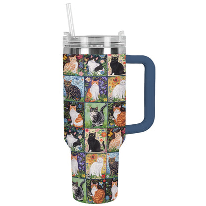 Shineful Tumbler Cat Floral Felines