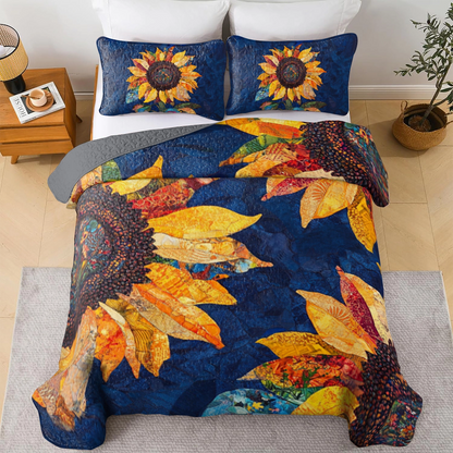 Shineful All Season Quilt 3-Piece Set Radiant Sunflower