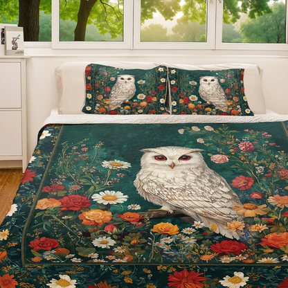 Shineful All Season Quilt 3-Piece Set - Enchanted Owl Garden