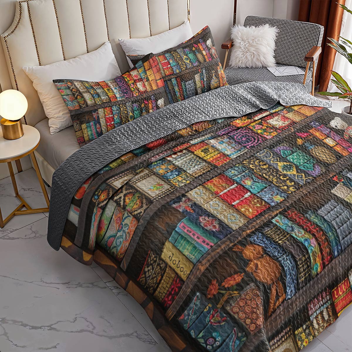 Shineful All Season Quilt 3-Piece Set Library Companions