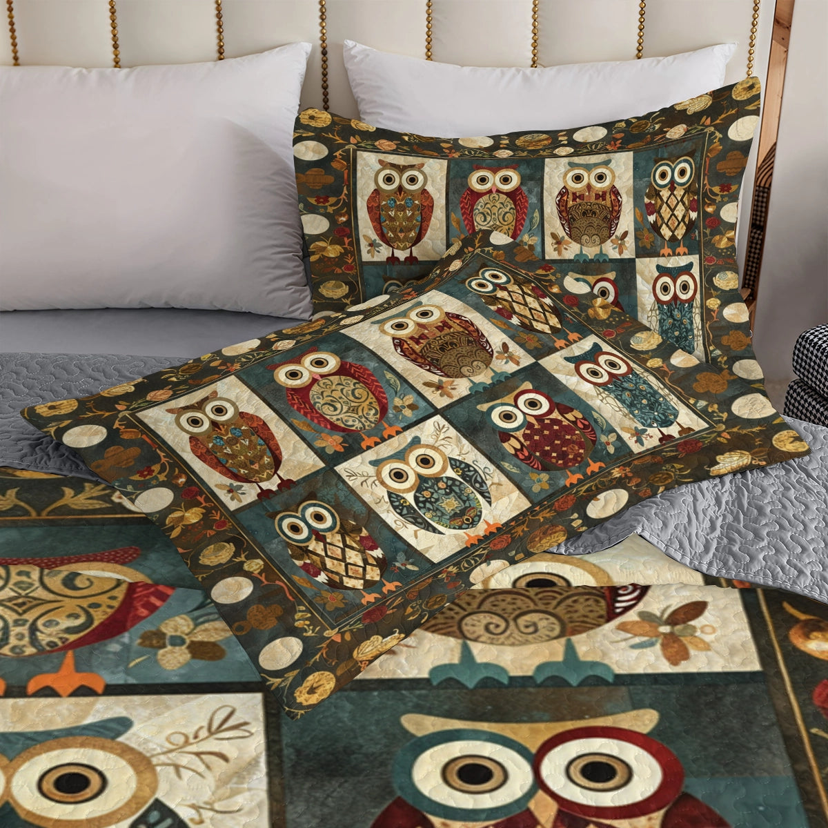 Shineful All Season Quilt 3-Piece Set Warmth Owl