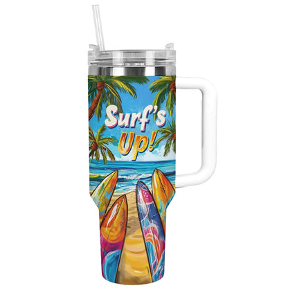 Shineful Tumbler Surfing Tropical Wave