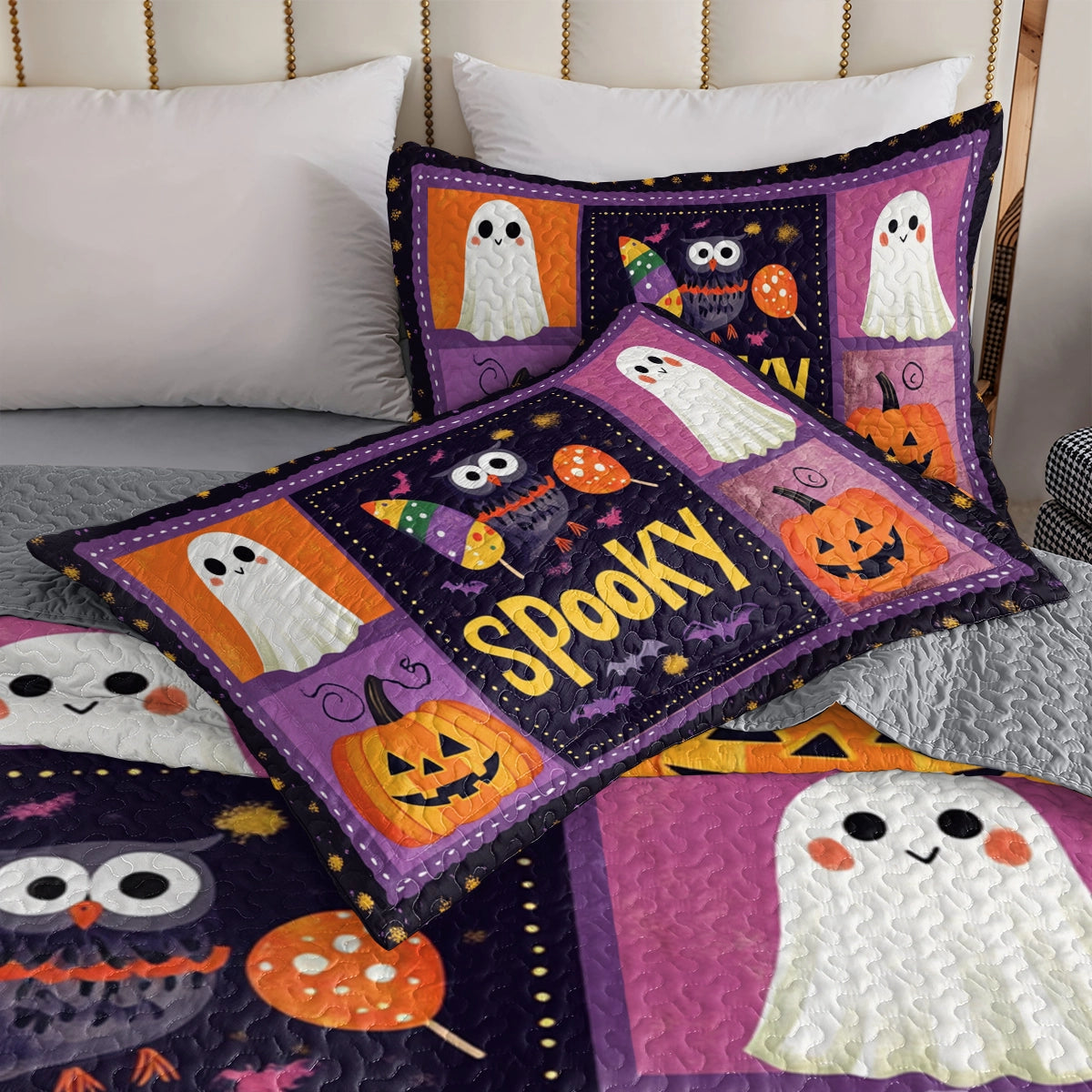 Shineful All Season Quilt 3-Piece Set Halloween Spooky Fun