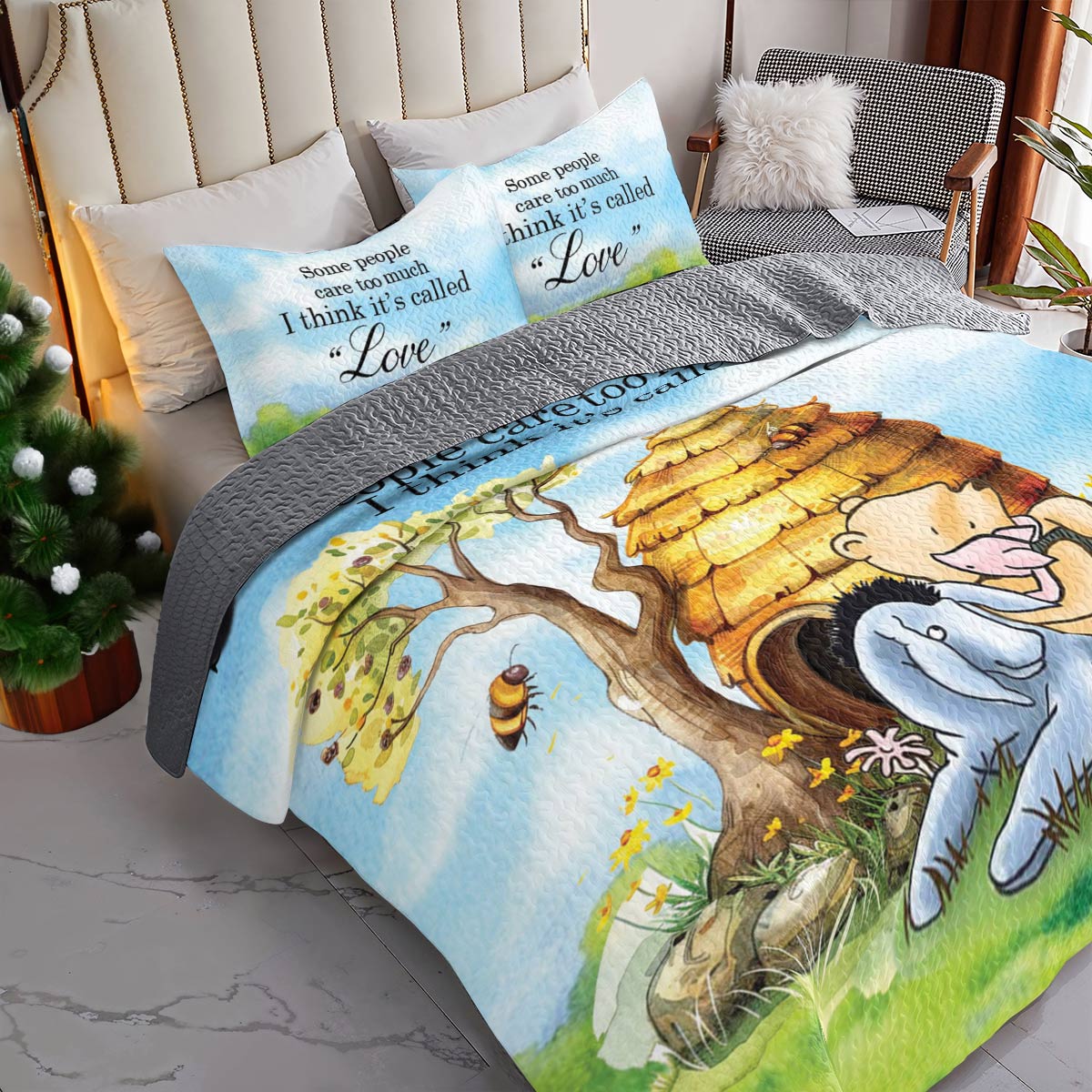 Shineful All Season Quilt 3-Piece Set Pooh and Honey