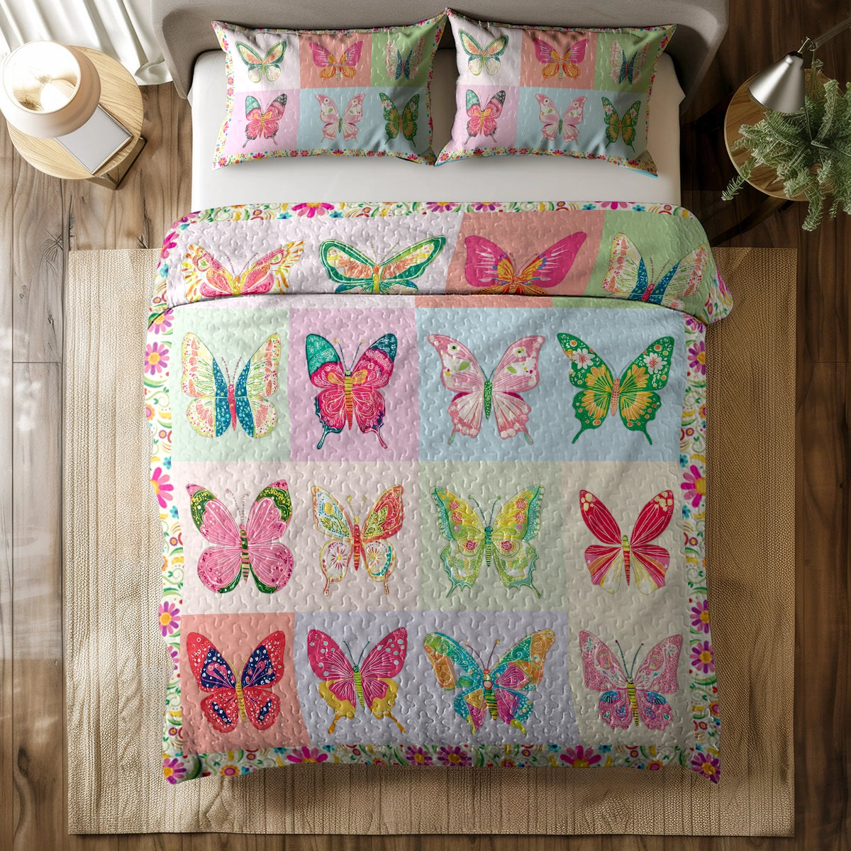 Shineful All Season Quilt 3-teiliges Set - Butterfly Dreams 