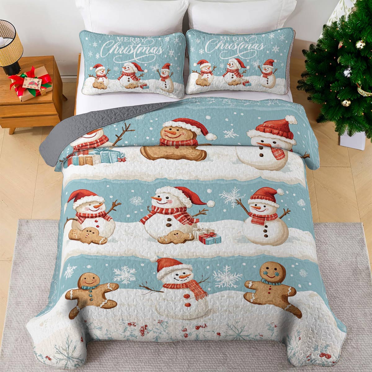 Shineful All Season Quilt 3-Piece Set Frosty Friends