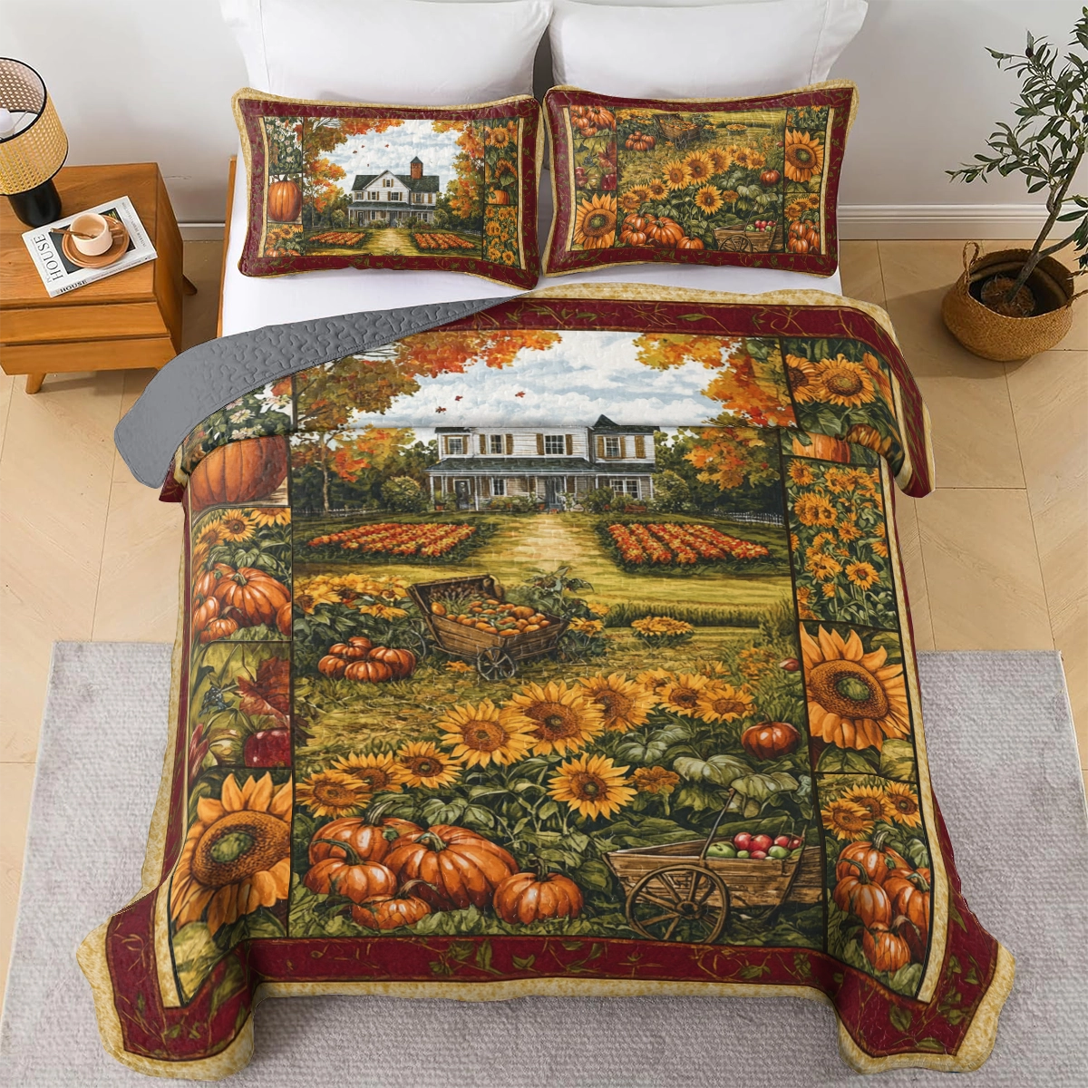 Shineful All Season Quilt 3-Piece Set Autumn Harvest Charm