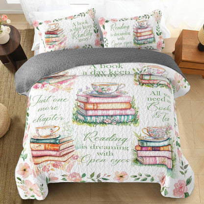 Shineful All Season Quilt 3-Piece Set Bookish Bliss