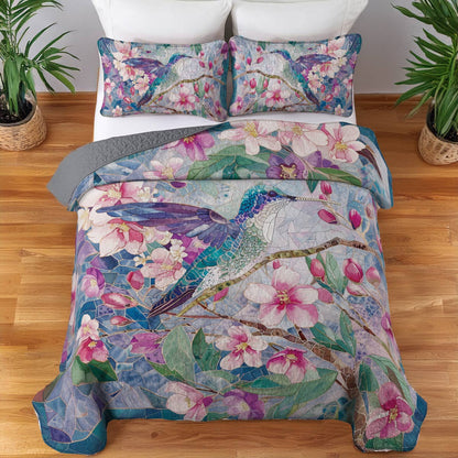 Shineful All Season Quilt 3-Piece Set Blossom Hummingbird