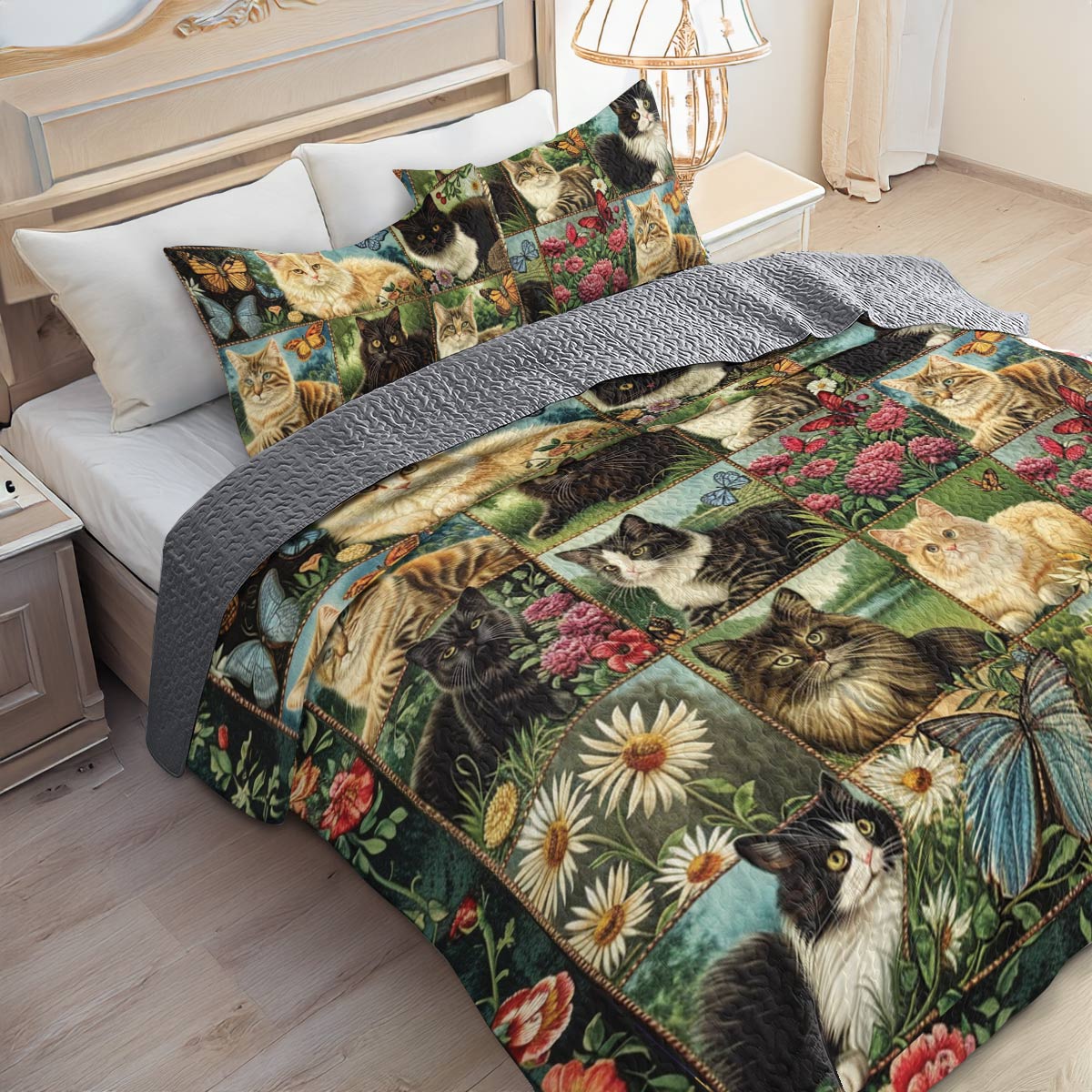 Shineful All Season Quilt 3-teiliges Set Feline Fantasy