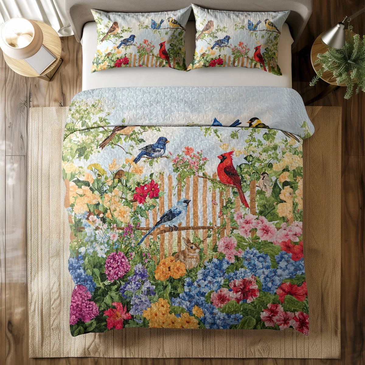 Shineful All Season Quilt 3-Piece Set Bird Melody