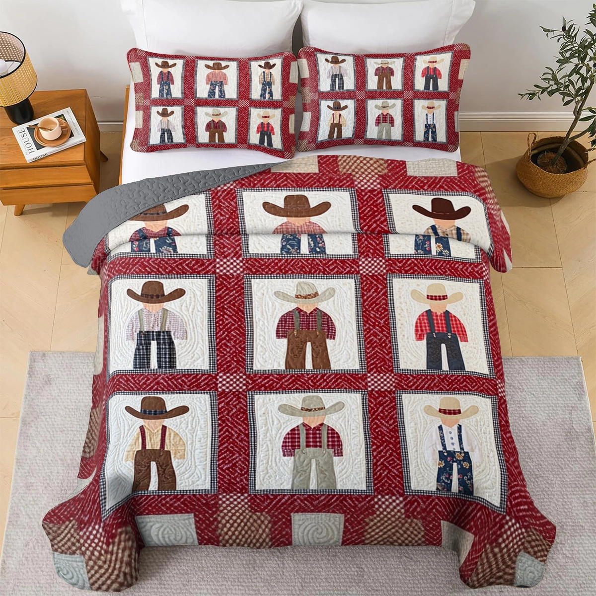 Shineful All Season Quilt 3-Piece Set Cowboy Little Buckaroo