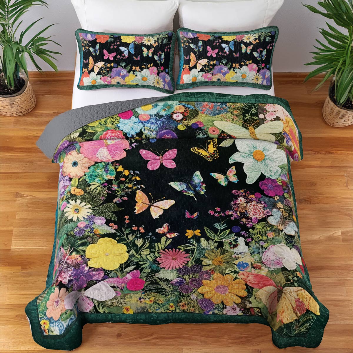 Shineful All Season Quilt 3-Piece Set Butterfly Symphony