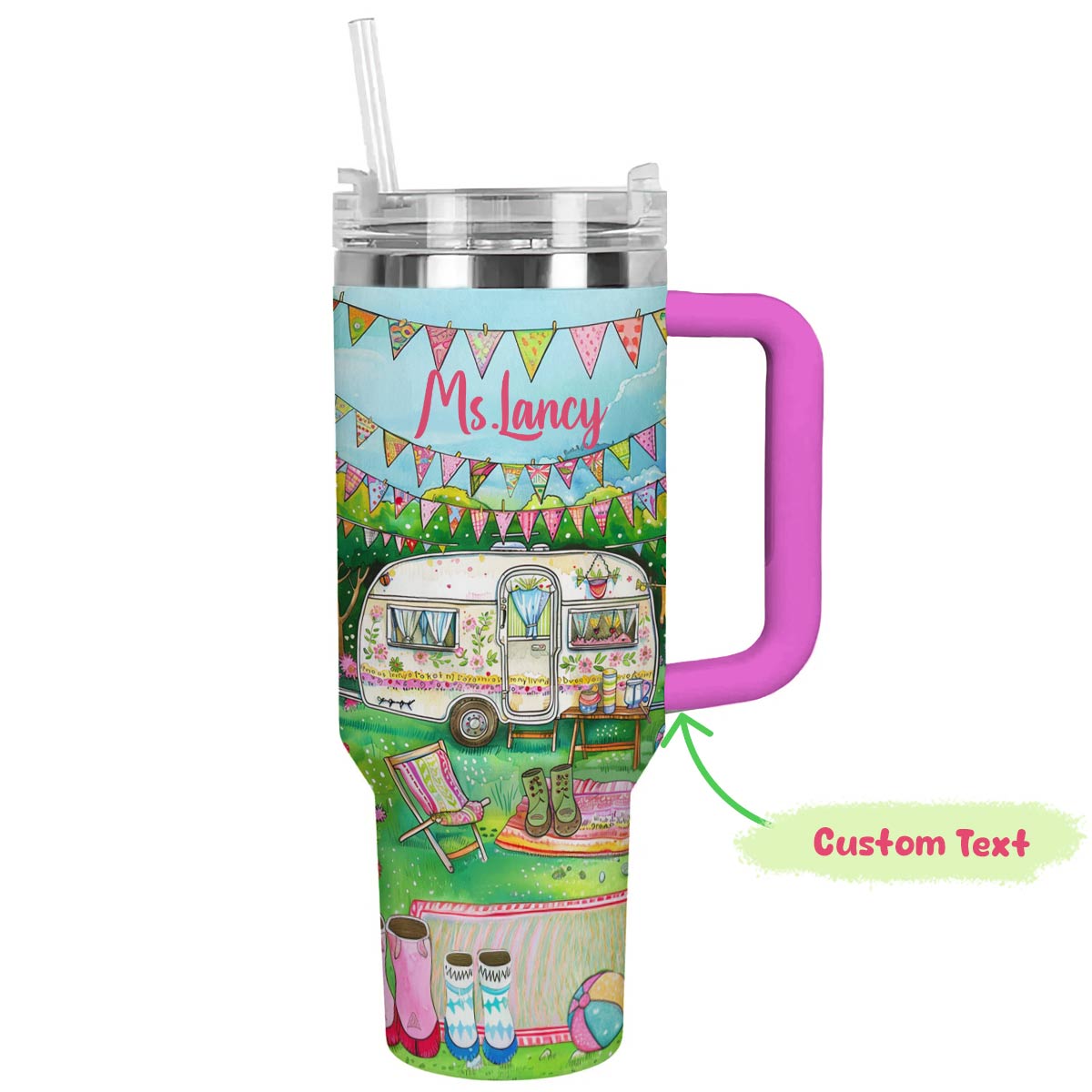 Shineful Tumbler Camping Bliss Personalized