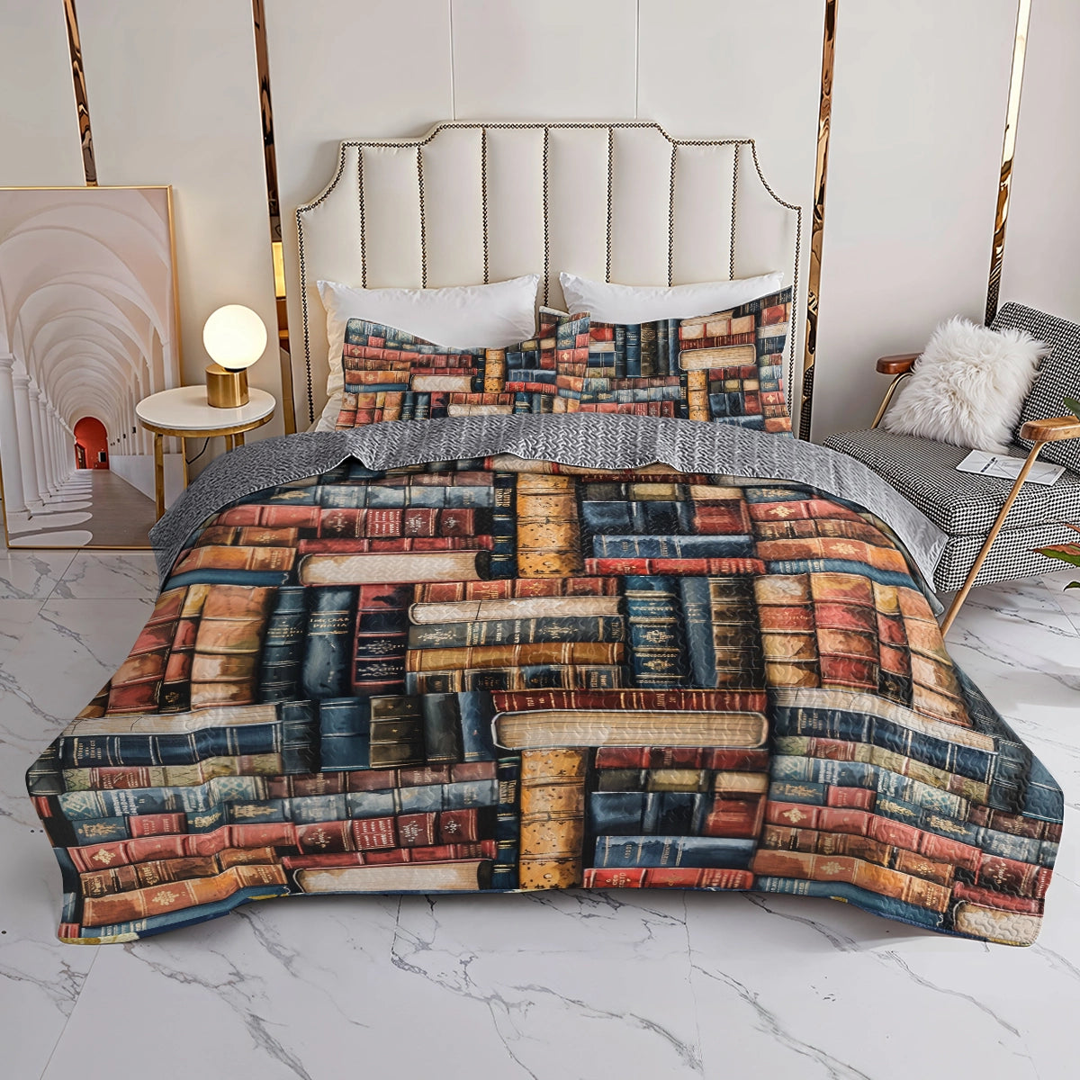 Shineful All Season Quilt 3-Piece Set Reading Library Dreams