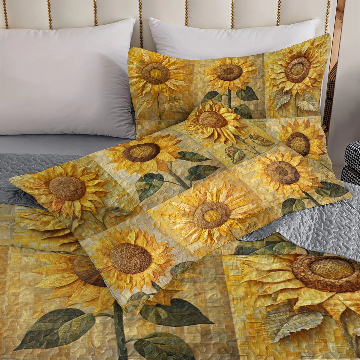 Shineful All Season Quilt 3-Piece Set Sunflower Patch