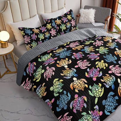 Shineful All Season Quilt 3-teiliges Set Bunte Schildkröte 