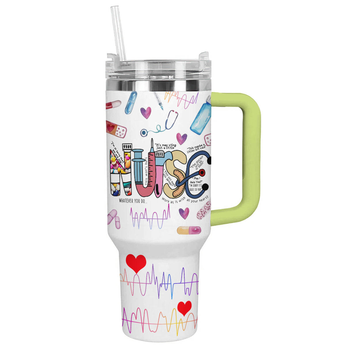 Nurse 40 Oz Shineful™ Tumbler Colorful Nl09 Green 40Oz