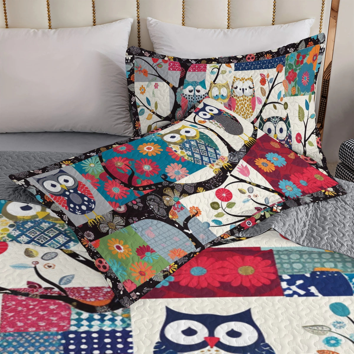 Shineful All Season Quilt 3-Piece Set Playful Owl