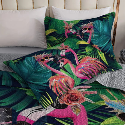 Shineful All Season Quilt 3-Piece Set - Flamingo Fiesta