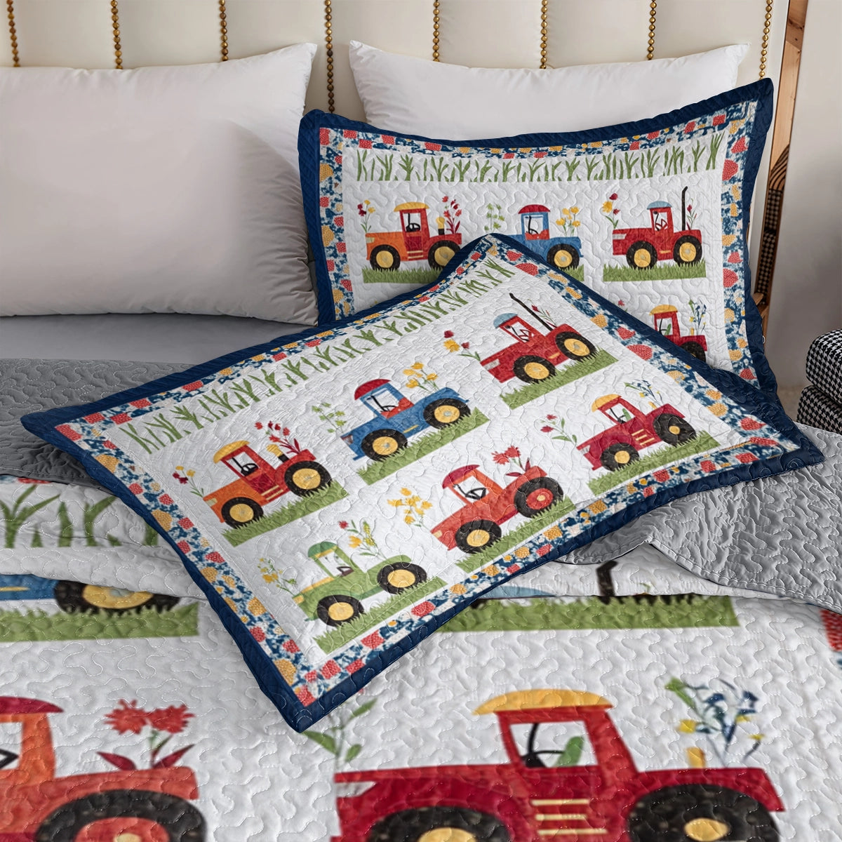 Shineful All Season Quilt 3-Piece Set Tractor Treasures