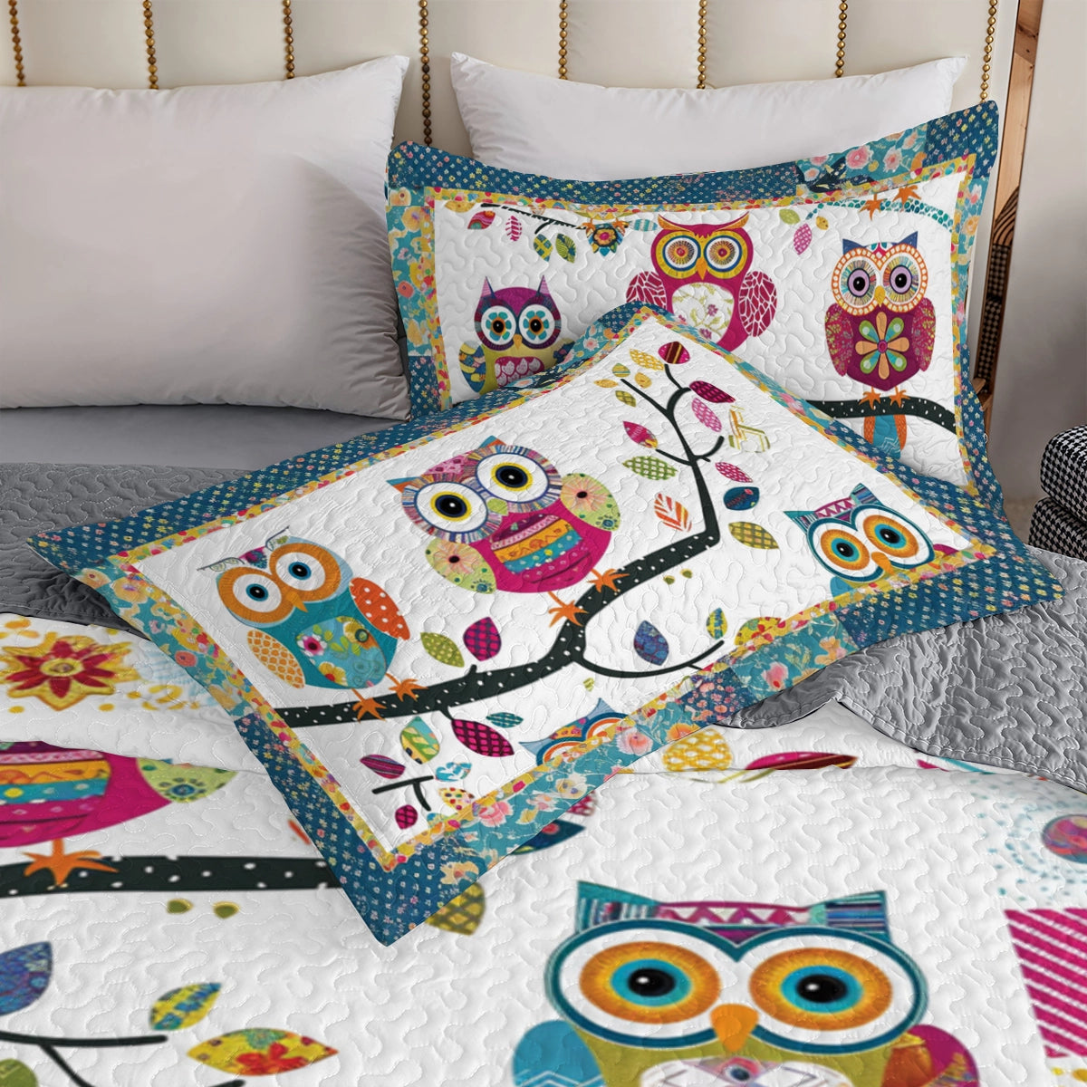 Shineful All Season Quilt 3-Piece Set Cheerful Owl