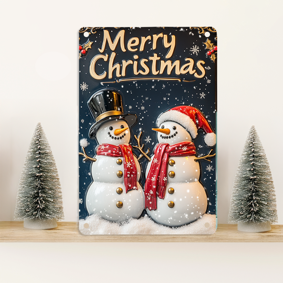 Shineful 2D Metal Sign Merry Christmas Snowman