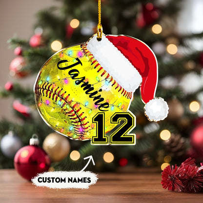 Shineful 2D Acrylic Ornament Personalized Softball Christmas