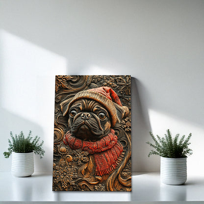 Shineful 2D Metal Sign Vintage Christmas Pug