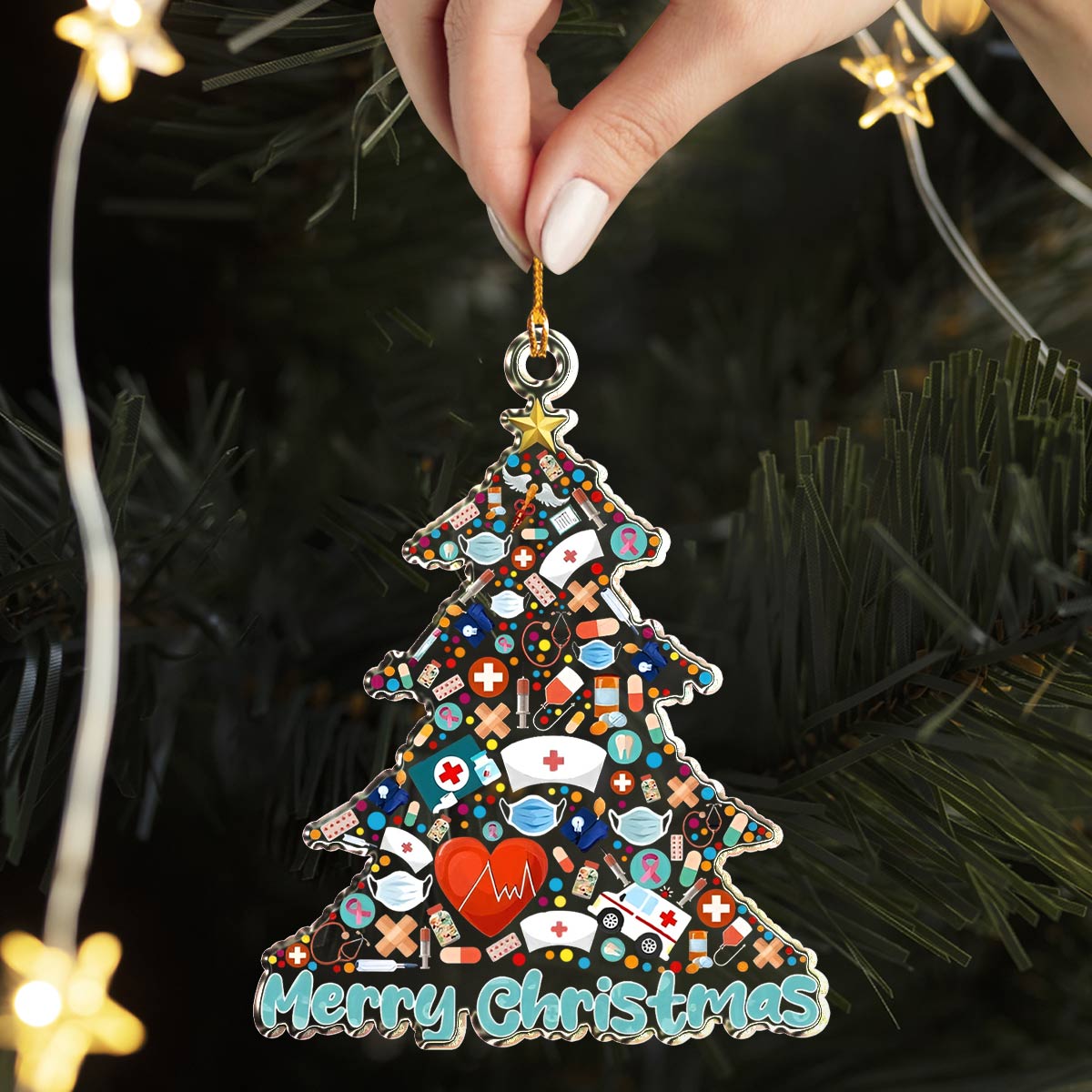 Shineful 2D Acrylic Ornament Merry Medics Holiday