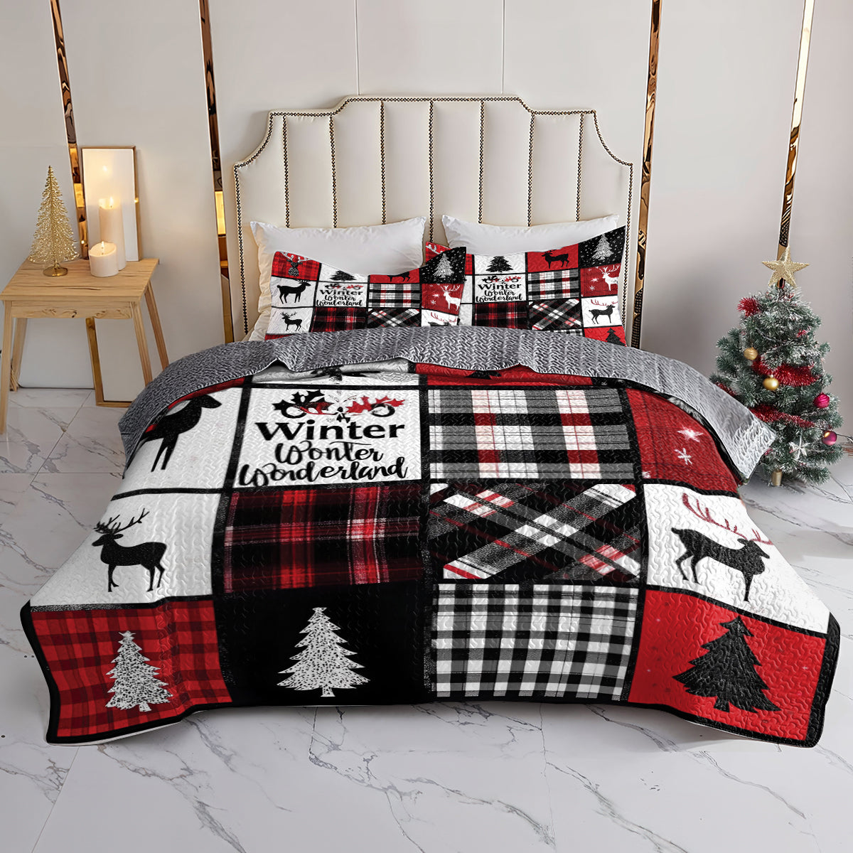 Shineful All Season Quilt 3-Piece Set Christmas Wonderland