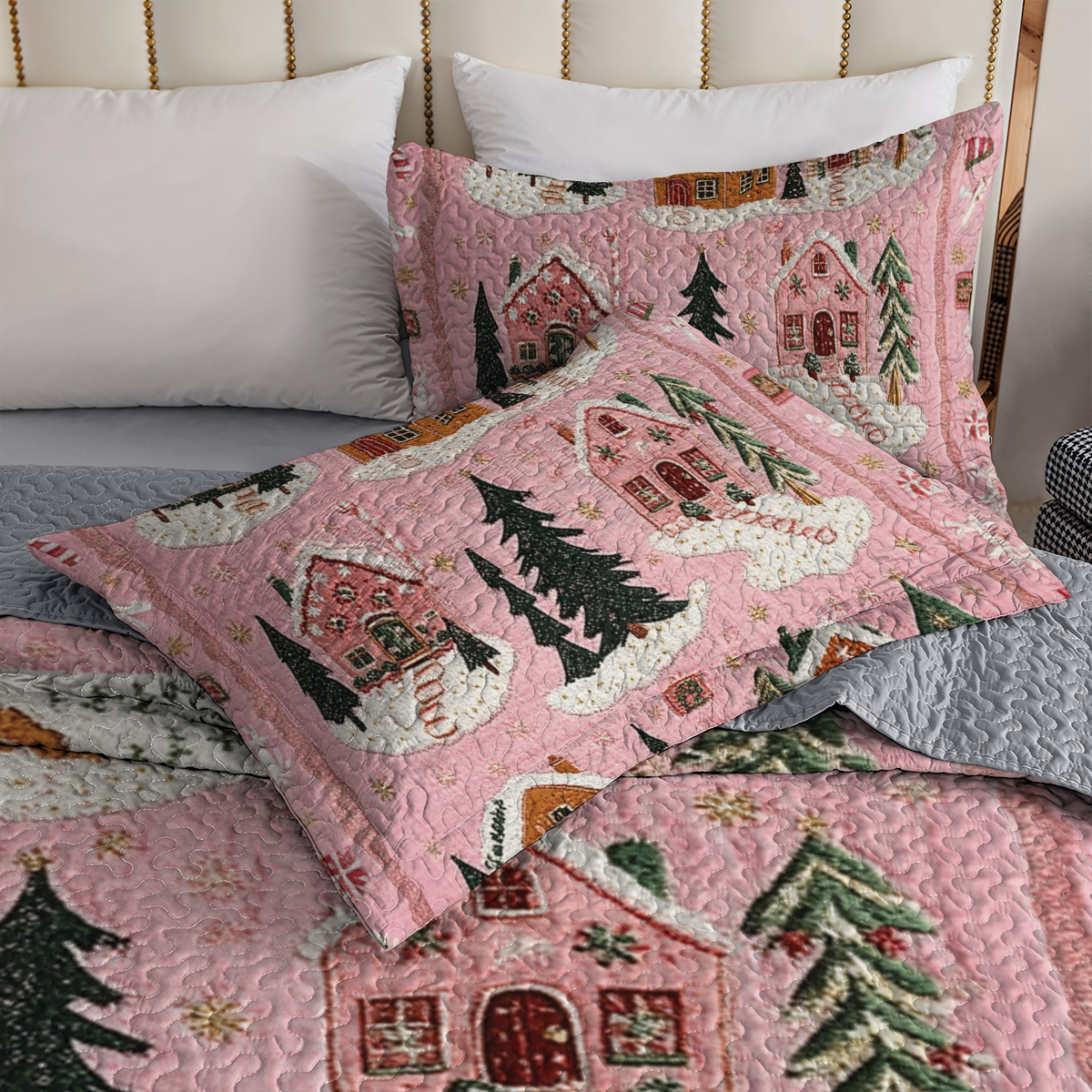 Shineful All Season Quilt 3-teiliges Set - Weihnachtshaus