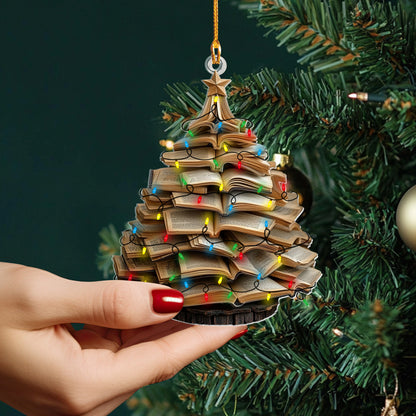 Shineful 2D Acrylic Ornament Wooden Book Christmas Tree