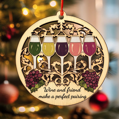 Shineful 2D Acrylic Ornament Perfect Pairing Wine