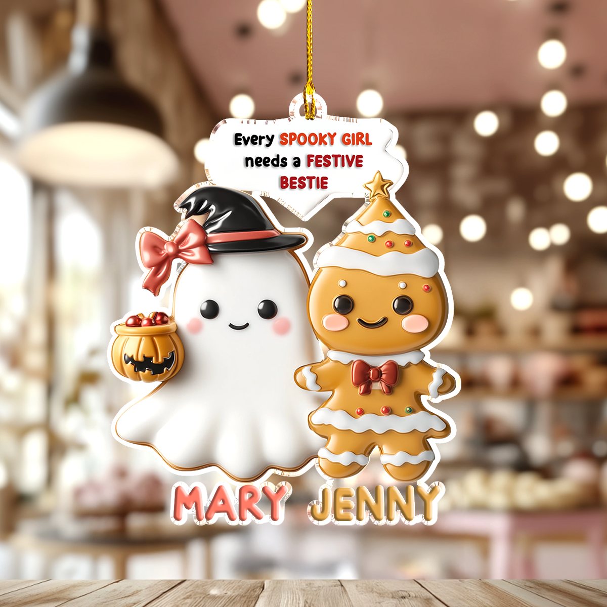 Shineful Personalized 2D Acrylic Ornament Besties Duo