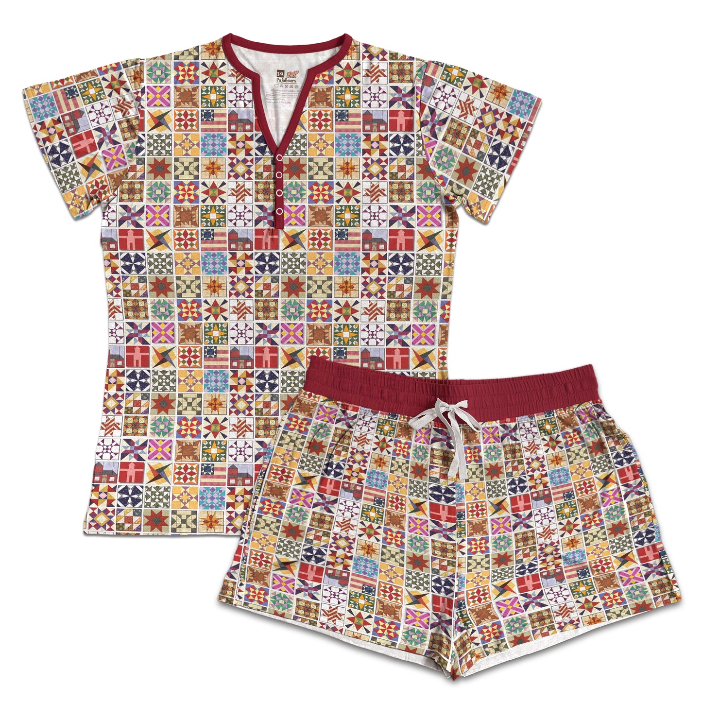 Shineful Pajama Shorts Quilting