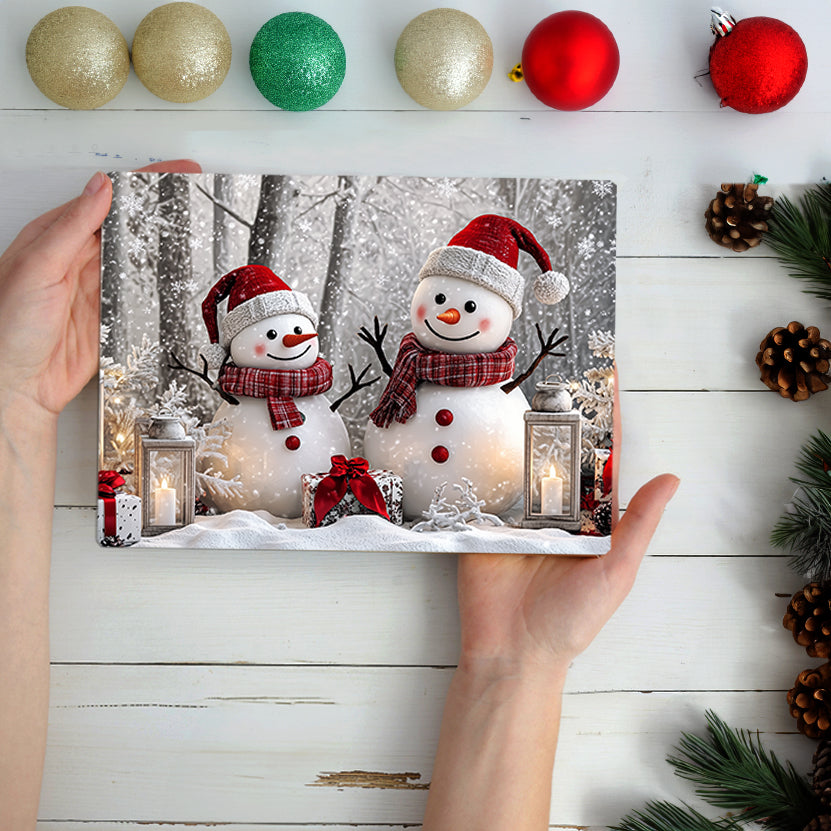 Shineful 2D Metal Sign Winter Forest Snowman Couple